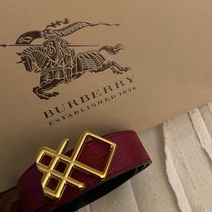 Burgundy Burberry Belt